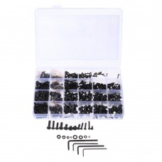 Suleve MXCH12 1220Pcs M2 M3 M4 M5 Carbon Steel Flat Head Countersunk Hex Socket Screw Hex Screw Nuts Assortment Kit