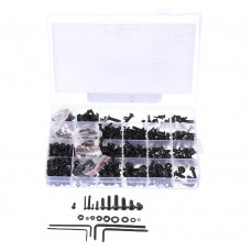 Suleve MXCH11 1220Pcs M2 M3 M4 M5 Carbon Steel Pan Head Hex Socket Screw Hex Screws Nut Assortment Kit