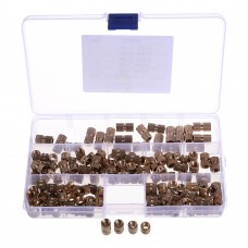 Suleve M6BN1 140Pcs M6 Knurled Brass Round Female Thread Knurled Nuts Round Insert Embedment Nut Assortment Set