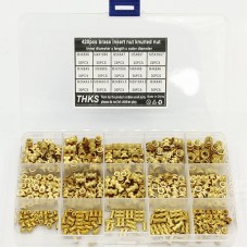 Suleve MXBN11 420Pcs M2 M3 M4 M5 Metric Female Thread Brass Knurled Nut Threaded Insert Embedment Nuts Assortment Kit