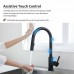 Pull Type Sprinkler Stainless Steel Touch Smart Kitchen Sink Faucet  Colour  Black