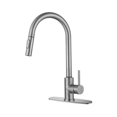 Pull Type Sprinkler Stainless Steel Touch Smart Kitchen Sink Faucet  Colour  Silver