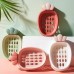 5 PCS Household Drain Soap Dish Bathroom Double Layer Soap Holder With Lid  Red