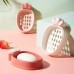 5 PCS Household Drain Soap Dish Bathroom Double Layer Soap Holder With Lid  Pink