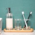 4 In 1 Bathroom Wash Set With Transparent Mouthwash Cup   Toothbrush Holder   Soap Dish   Soap Dispenser