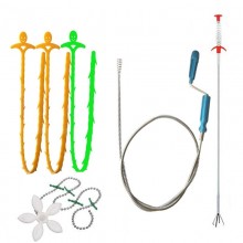 Kitchen Pipe Dredge Hook Sewer Toilet Anti  Blocking Sink Dredge Kit  Style  6 PCS Set  1 5M