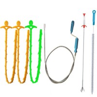 Kitchen Pipe Dredge Hook Sewer Toilet Anti  Blocking Sink Dredge Kit  Style  6 PCS Set  3