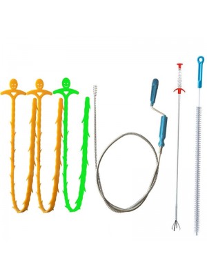 Kitchen Pipe Dredge Hook Sewer Toilet Anti  Blocking Sink Dredge Kit  Style  6 PCS Set  3