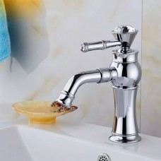 All Bronze Bathroom Basin Hot And Cold Water Faucet  Style  Electroplated Short Model