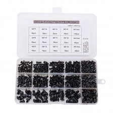 Suleve MXCH15 480Pcs Carbon Steel Hex Socket Button Head Screws Nut Assortment Kit M3 M4 M5 12 9 Grade