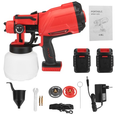 20V 1200ML Electric Paint Sprayer Spray Guns Household Paint Spraying Tool W  1 2pcs Battery