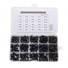 Suleve MXCH14 480Pcs Carbon Steel Hex Socket Cap Head Screws Nut Assortment Kit M3 M4 M5 12 9 Grade